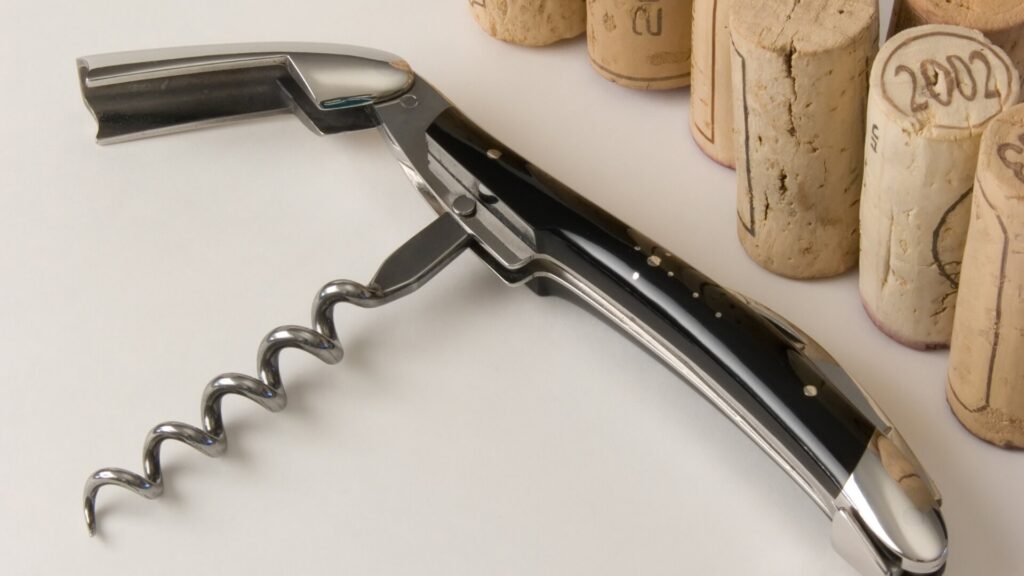 Waiter’s corkscrew with foil cutter and bottle opener